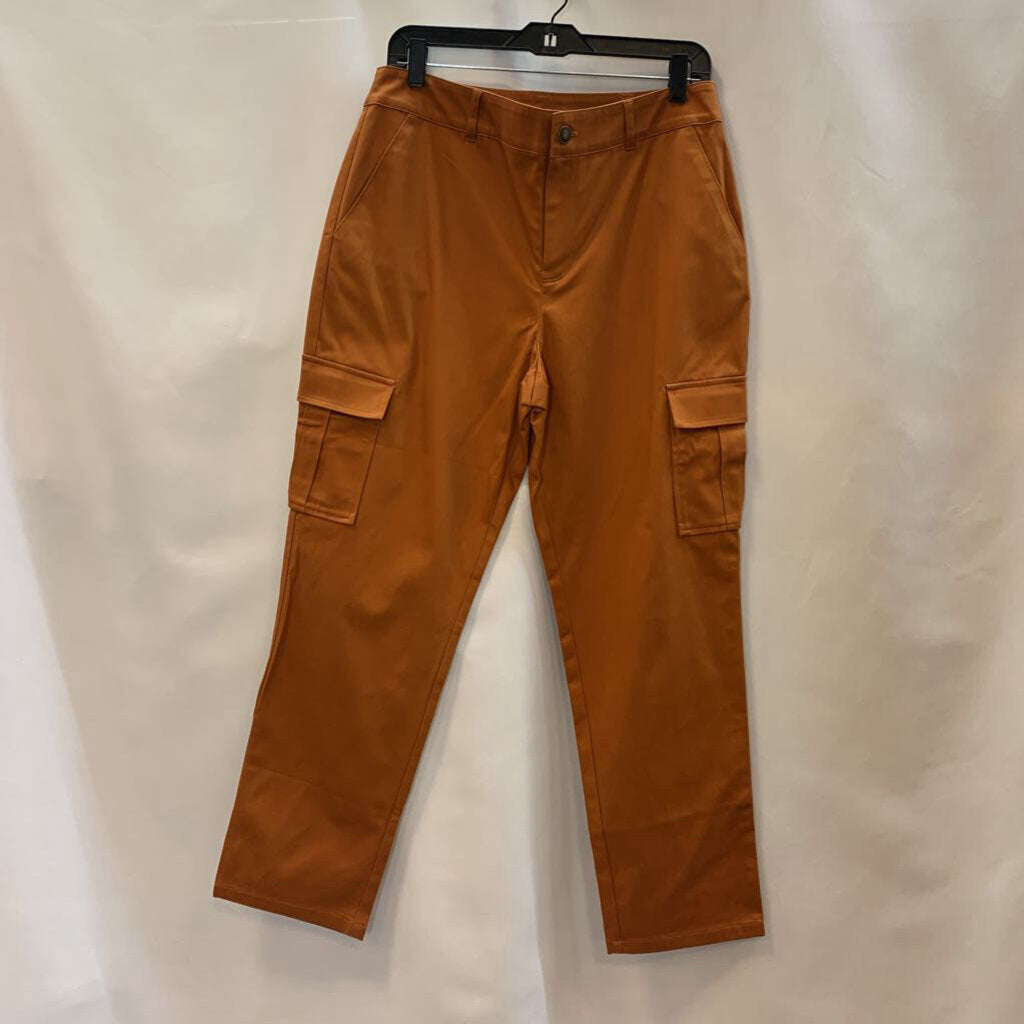 Pants: Sateen Tapered Ankle Cargo
