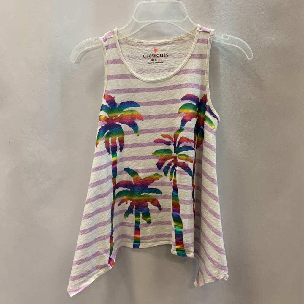Shirt: Sleeveless Rainbow Palm Tree Stripes