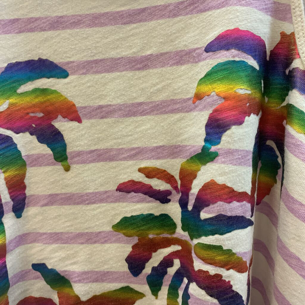 Shirt: Sleeveless Rainbow Palm Tree Stripes
