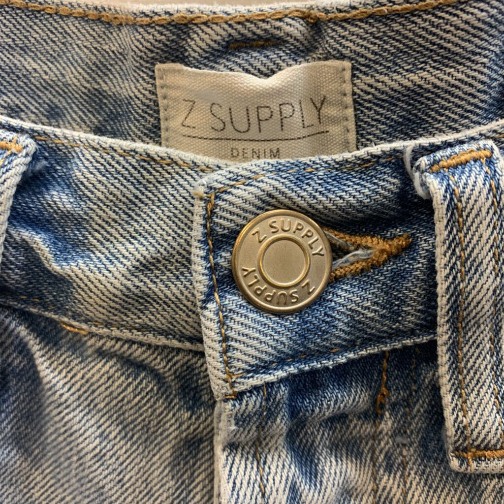 Shorts: Denim Distressed Button High
