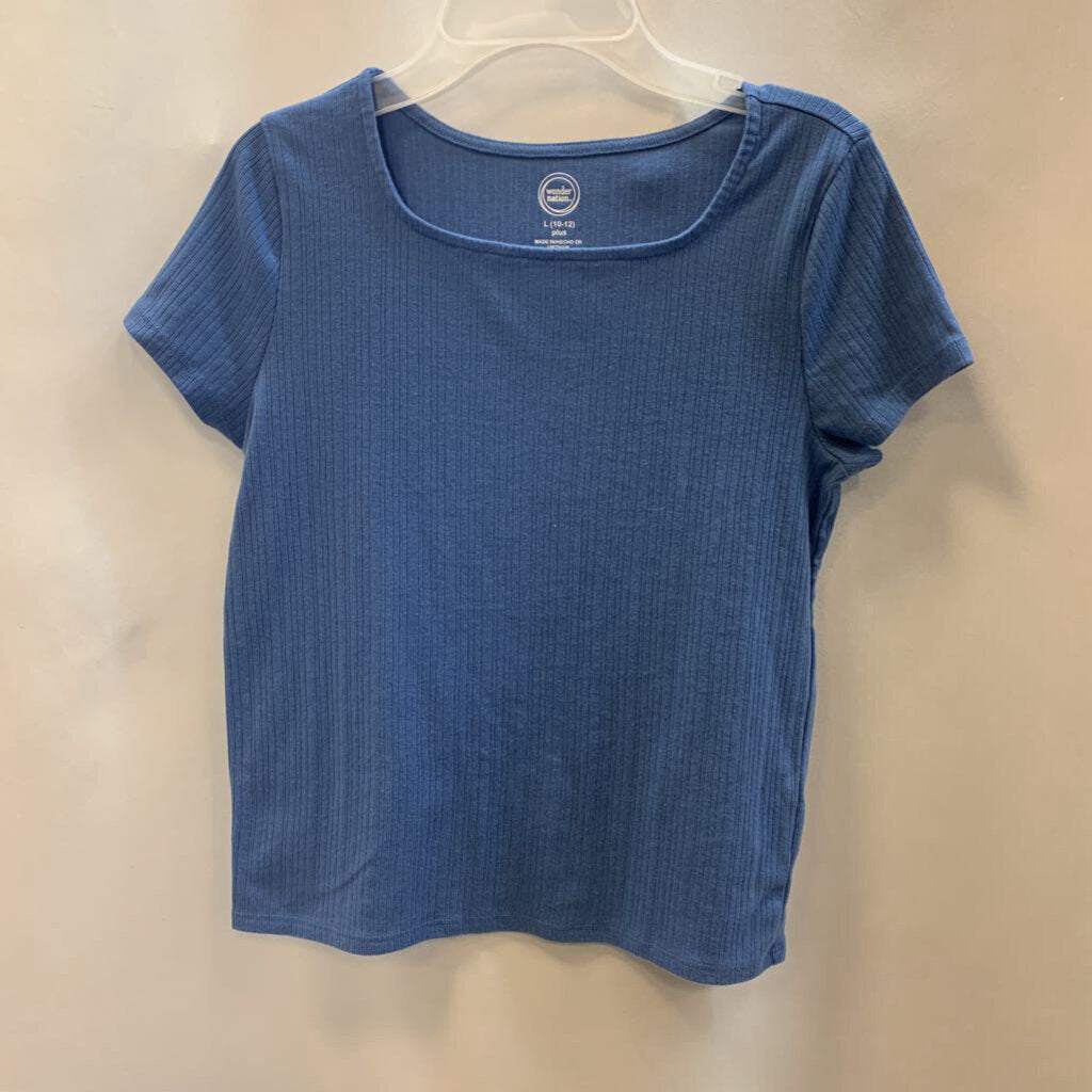 Shirt: Short Sleeve Square Neck Ribbed