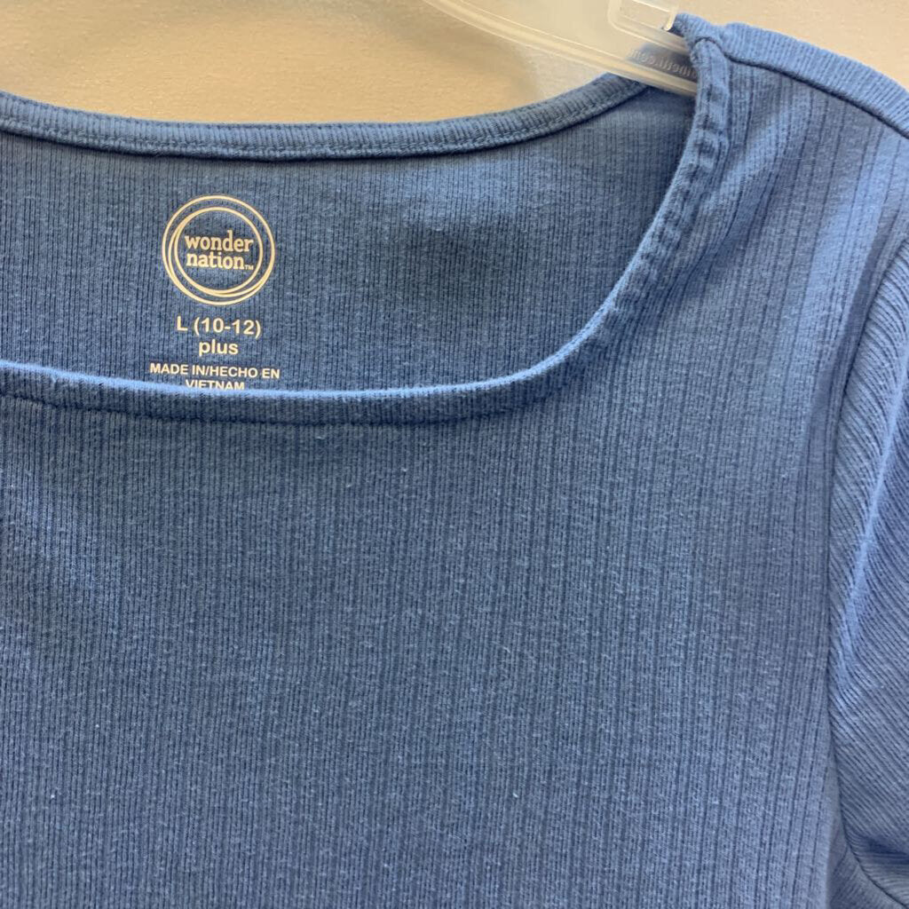 Shirt: Short Sleeve Square Neck Ribbed