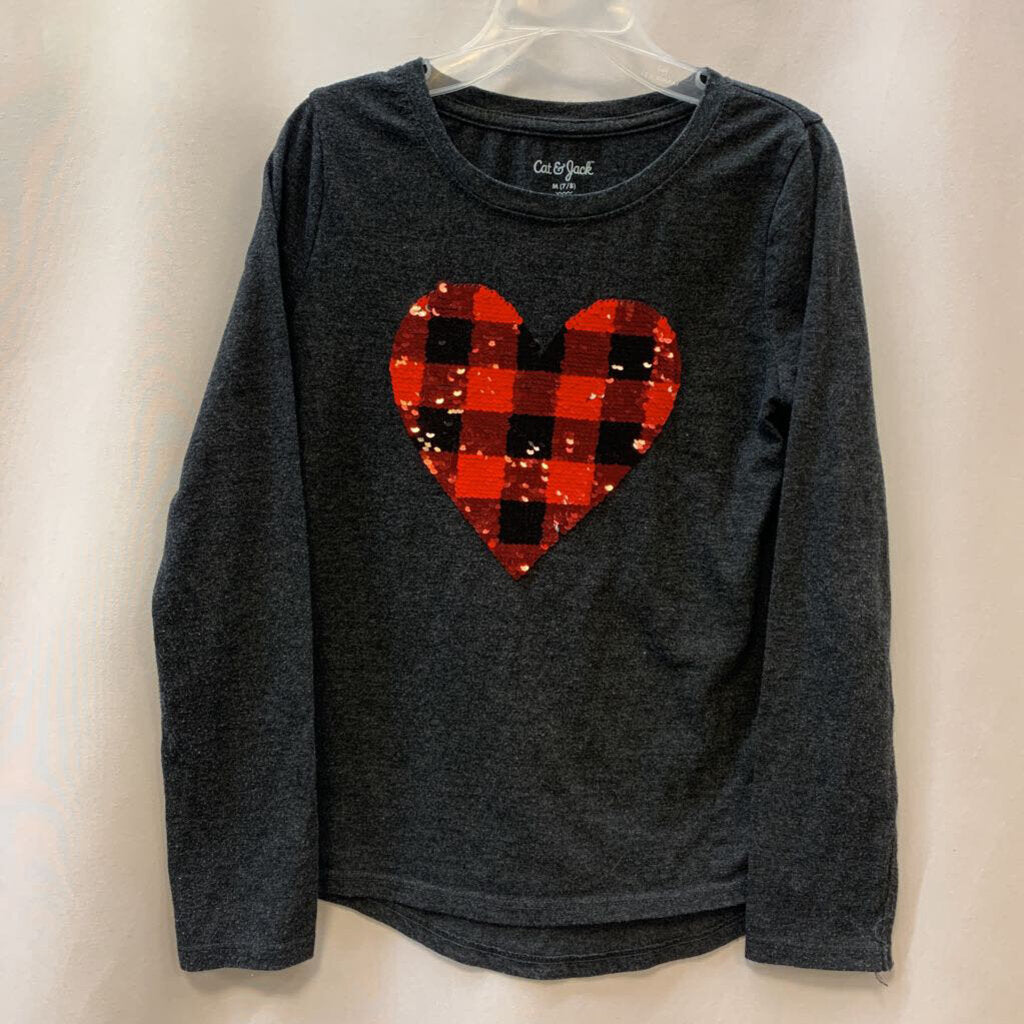 Shirt: Sequin Heart Long Sleeve