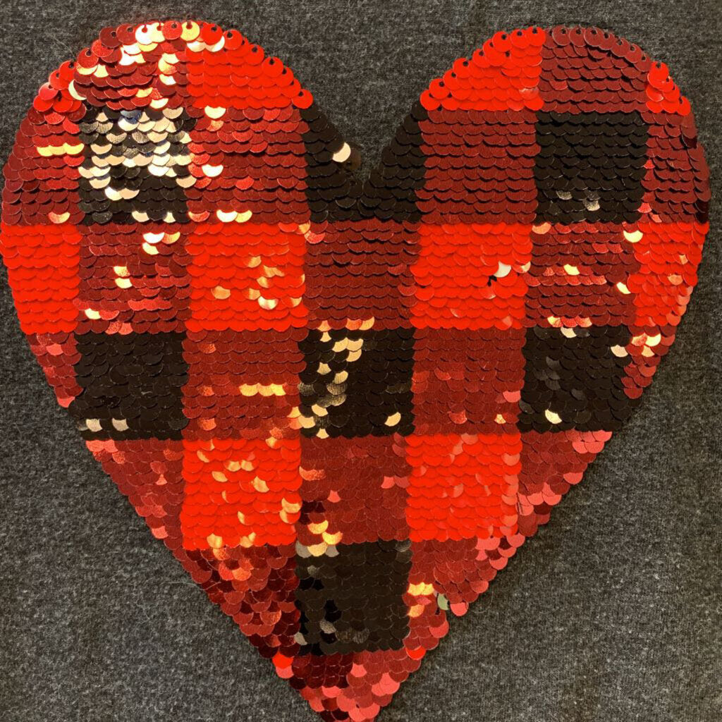 Shirt: Sequin Heart Long Sleeve