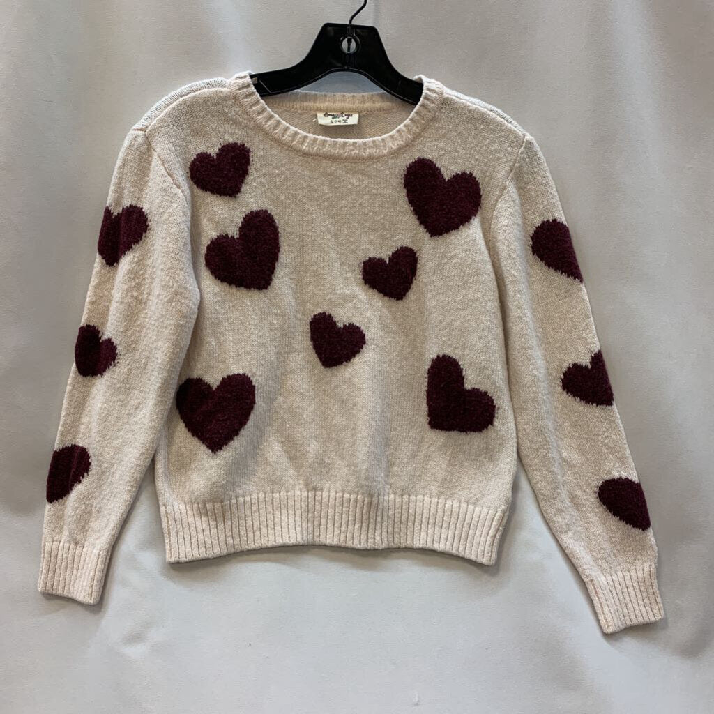 Shirt: Heart Long Sleeve Sweater