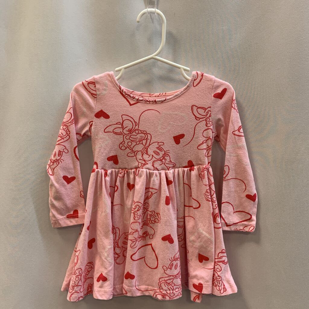 Long Sleeve Dress: Minnie Mouse Hearts