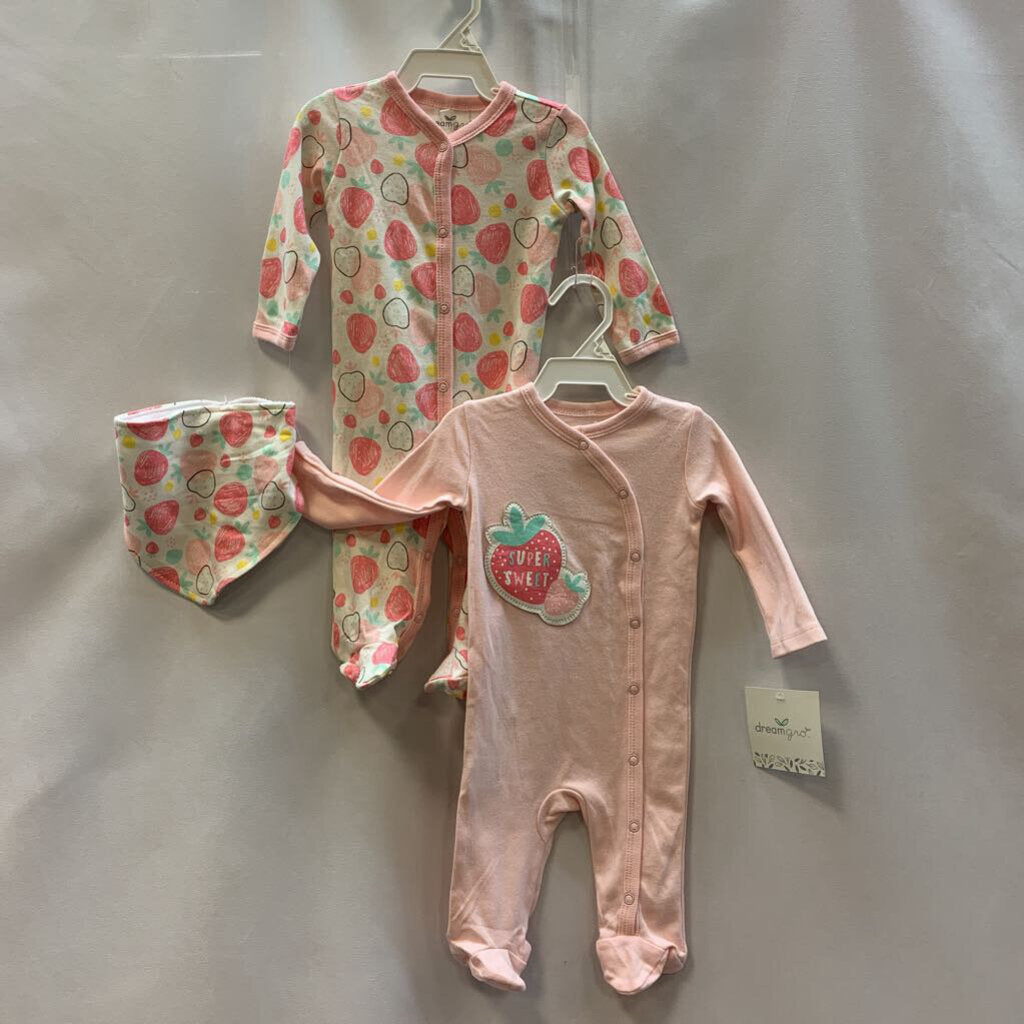3pc Sleeper Set: 2 Footed Sleepers & Bib NWT
