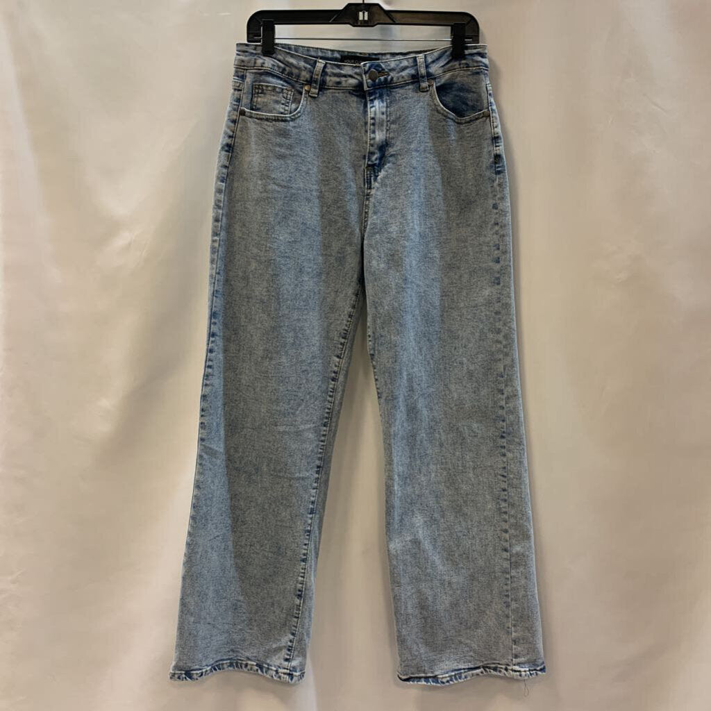 Pants: Bow Pocket Wide Leg Acid Wash