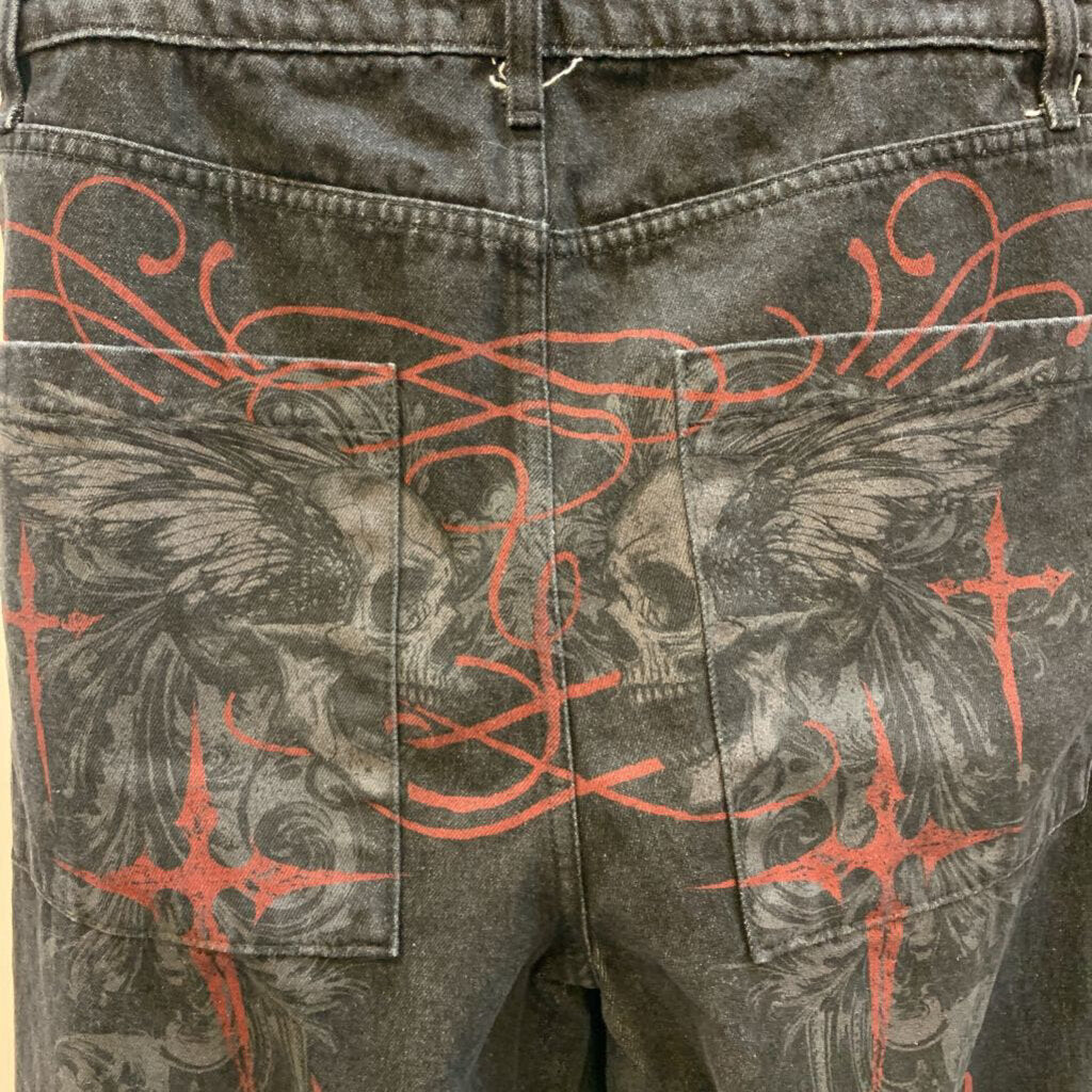 Pants: Wings & Skulls Ultra-Baggy