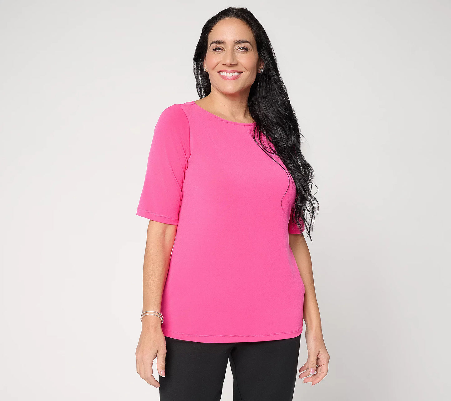Susan Graver Essentials Liquid Knit Bateau Neck Top