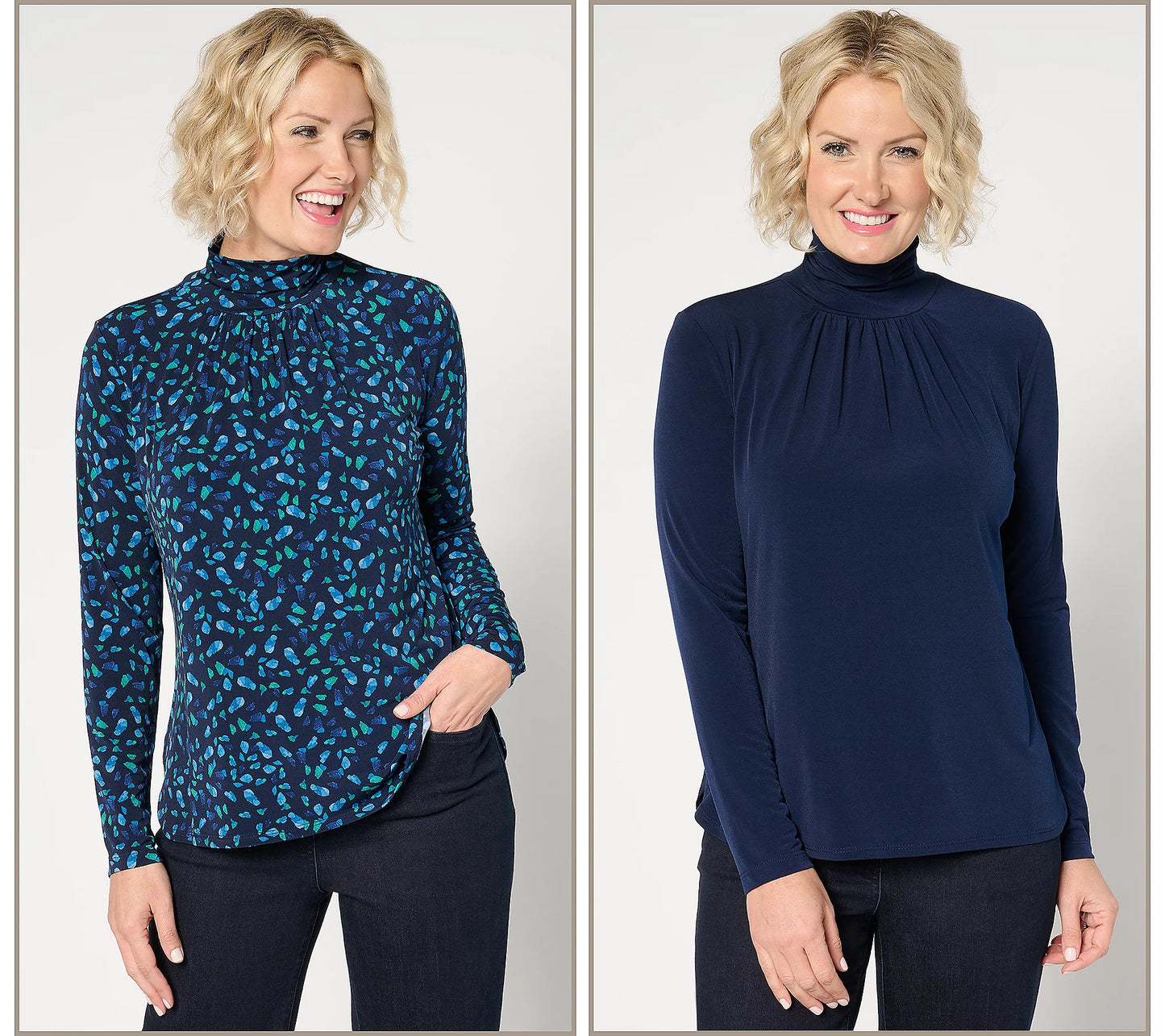 Liquid Knit Mock-Neck Tops