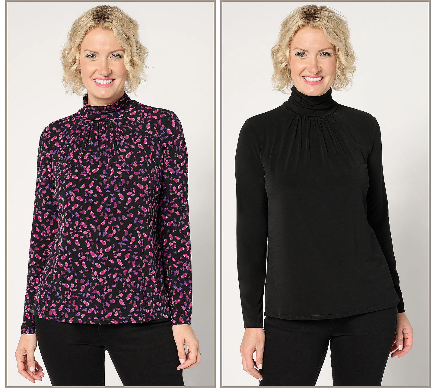 Liquid Knit Mock-Neck Tops