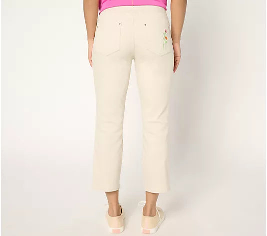Regular TripleLuxe Twill Floral Crop Pants