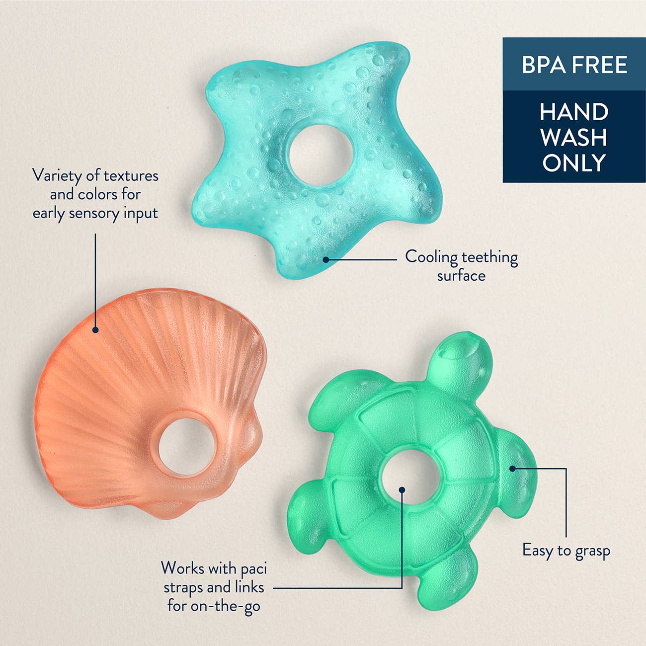 *NEW OPTION* Cutie Coolers™ Water Filled Teethers (3-pack)