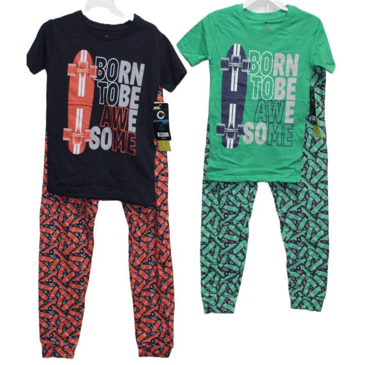 2pc "BORN TO BE AWESOME" BOYS SLEEP SET (2 ASST PRINTS -S...