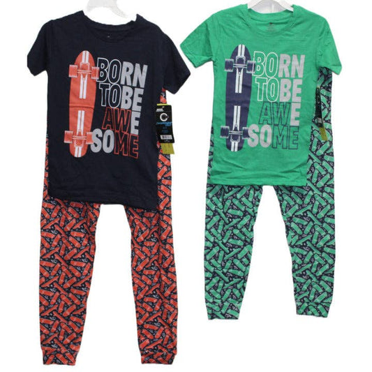 2pc "BORN TO BE AWESOME" BOYS SLEEP SET (2 ASST PRINTS -S...