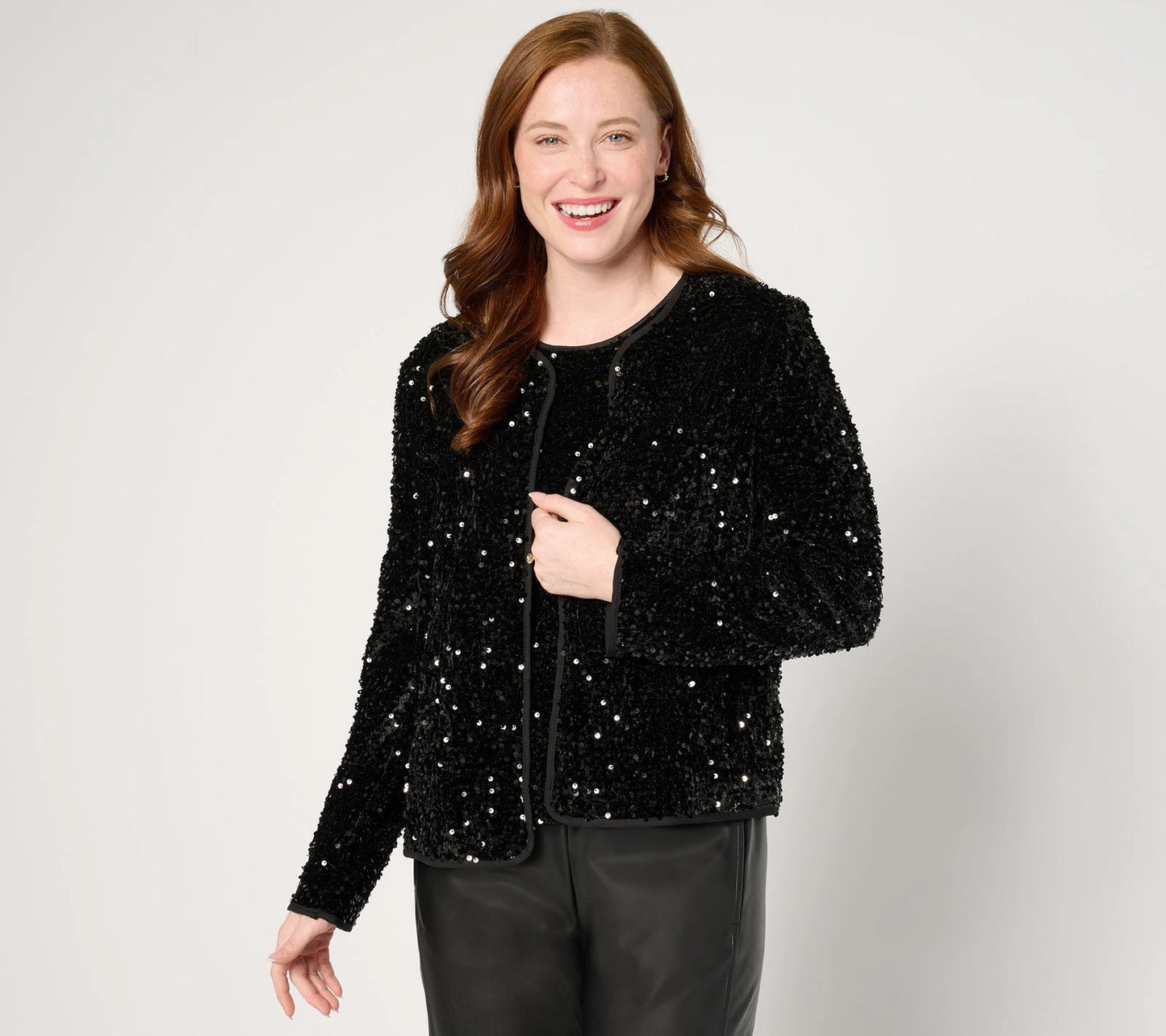 Sequined Velvet Blazer